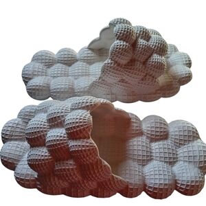 Textured White Sandals Women's Size 6M